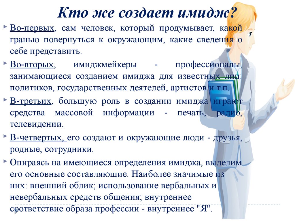 Образ составляющие. Презентация на тему имидж. Создание имиджа человека. Создание успешного имиджа. Презентация своего имиджа.