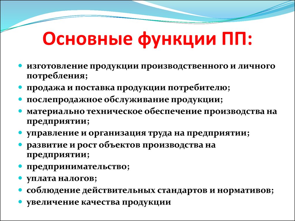 Функции производства товаров и услуг