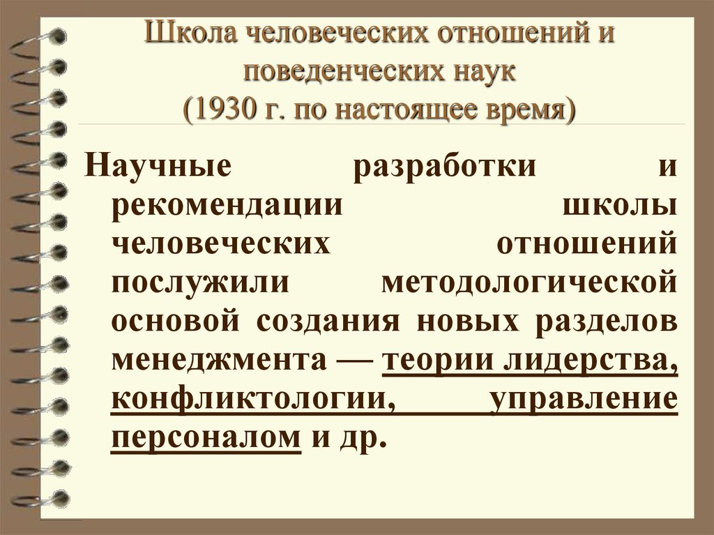 Школа поведенческих наук в менеджменте презентация