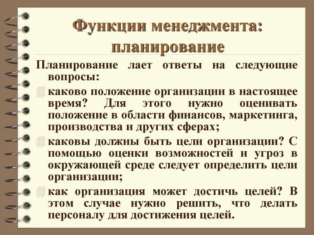 План в менеджменте это