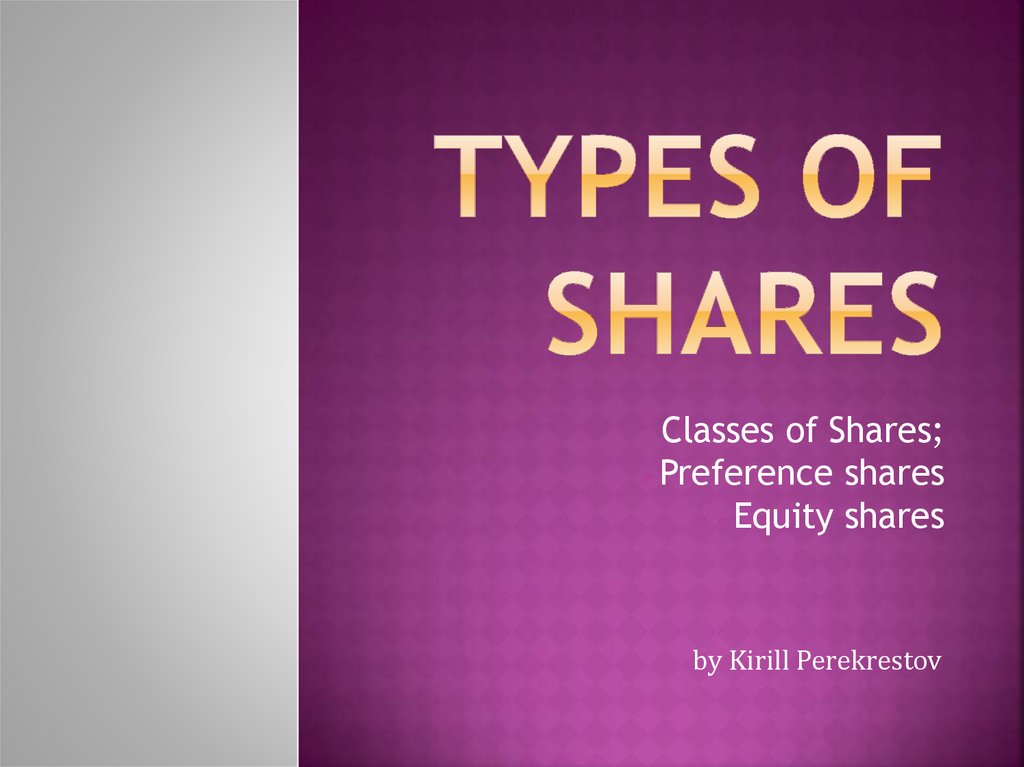 Types of shares - online presentation
