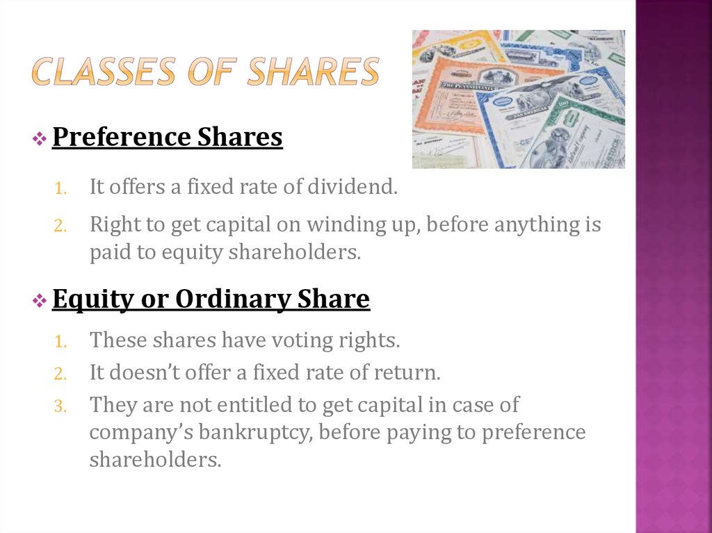 Classes of Shares