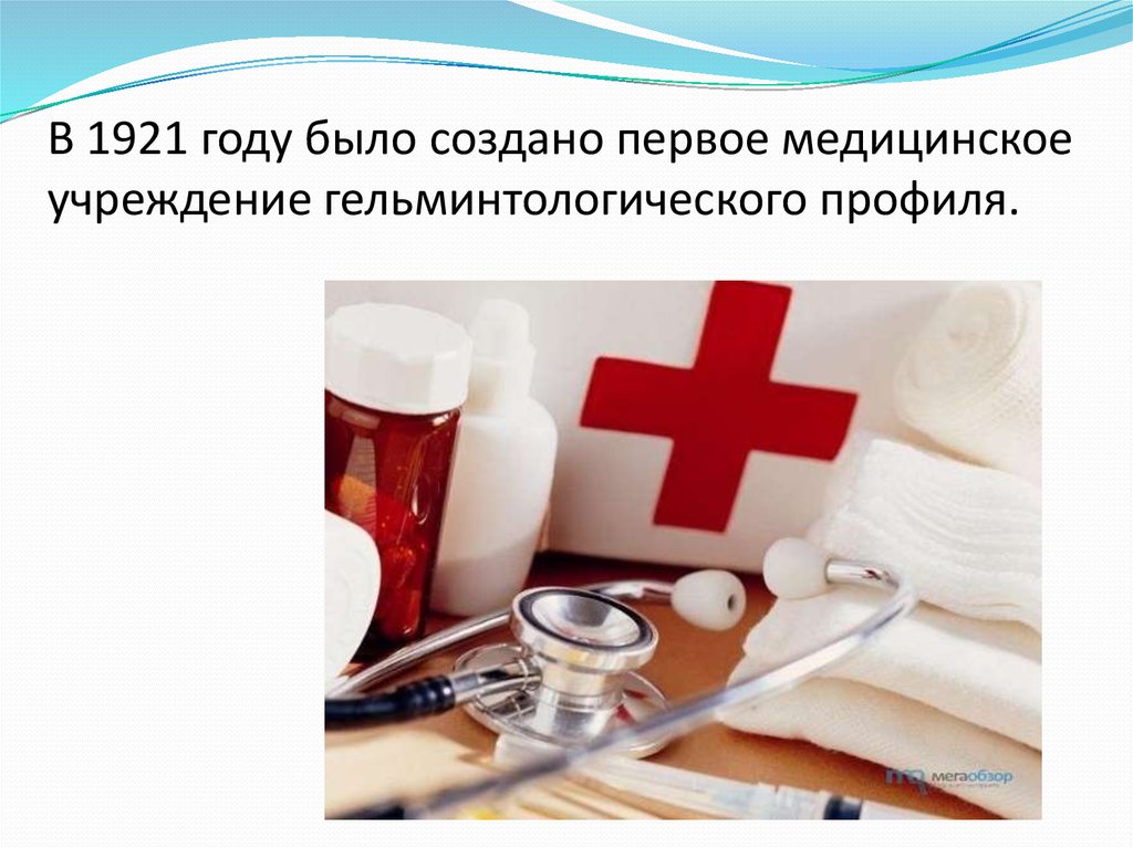 В 1921 году было создано первое медицинское учреждение гельминтологического профиля.