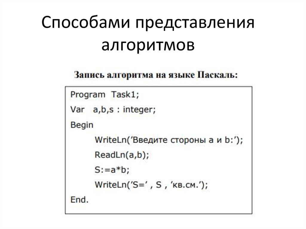 Построчная запись алгоритма