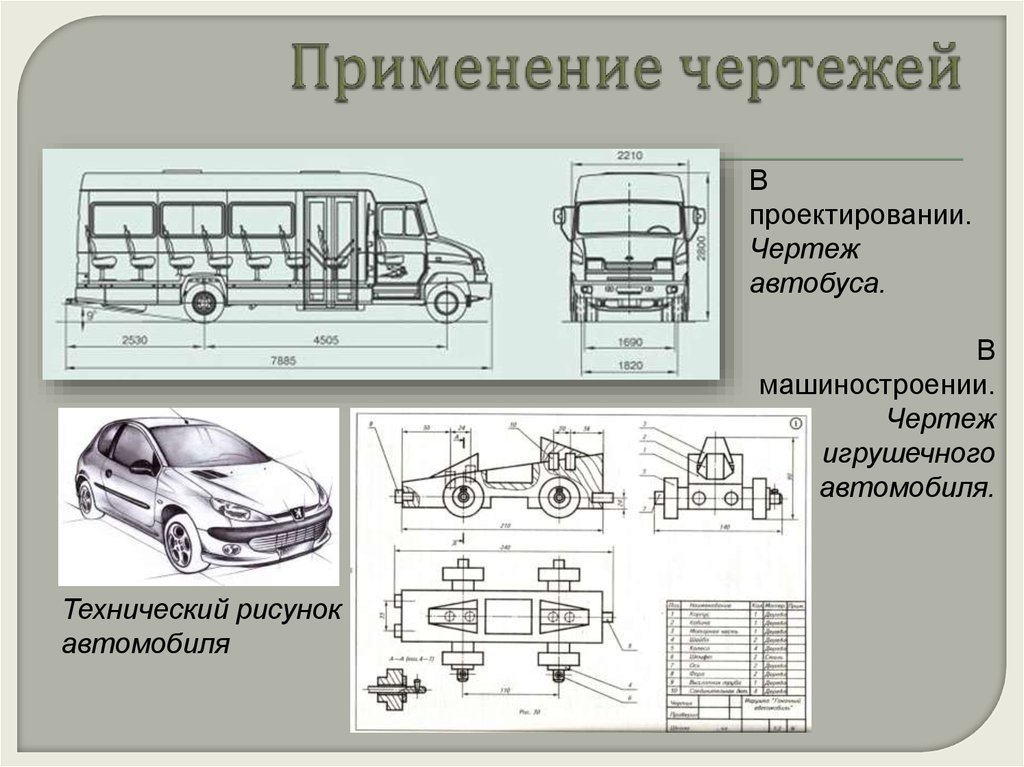 Значение черчения. Чертеж. Технический рисунок транспортного средства. Применение чертежей. Чертежи Машиностроение.