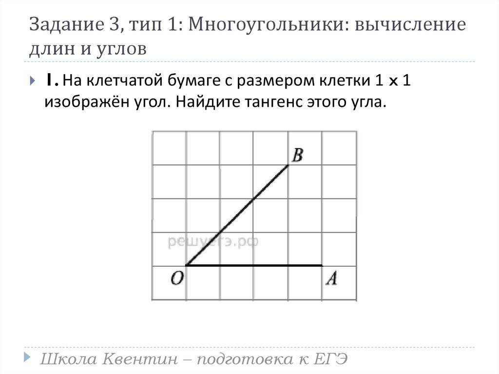 Как найти тангенс острого угла по рисунку