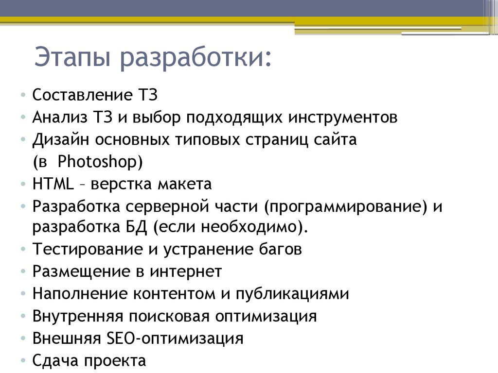 Этапы разработки презентаций