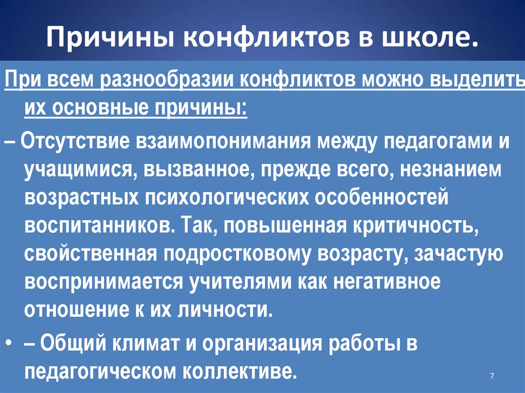 Конфликт в школе презентация