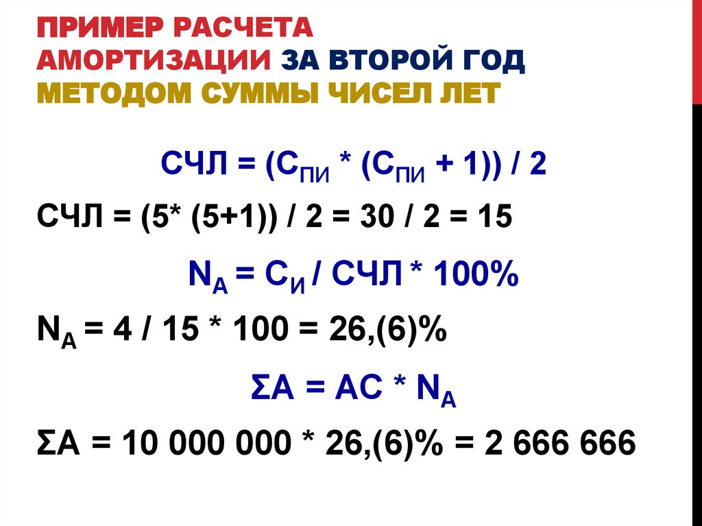 Амортизация по сумме чисел лет использования. Метод суммы чисел лет начисления амортизации основных средств. Амортизация методом суммы чисел лет пример. Метод суммы чисел лет начисления амортизации формула. Метод суммы чисел лет.