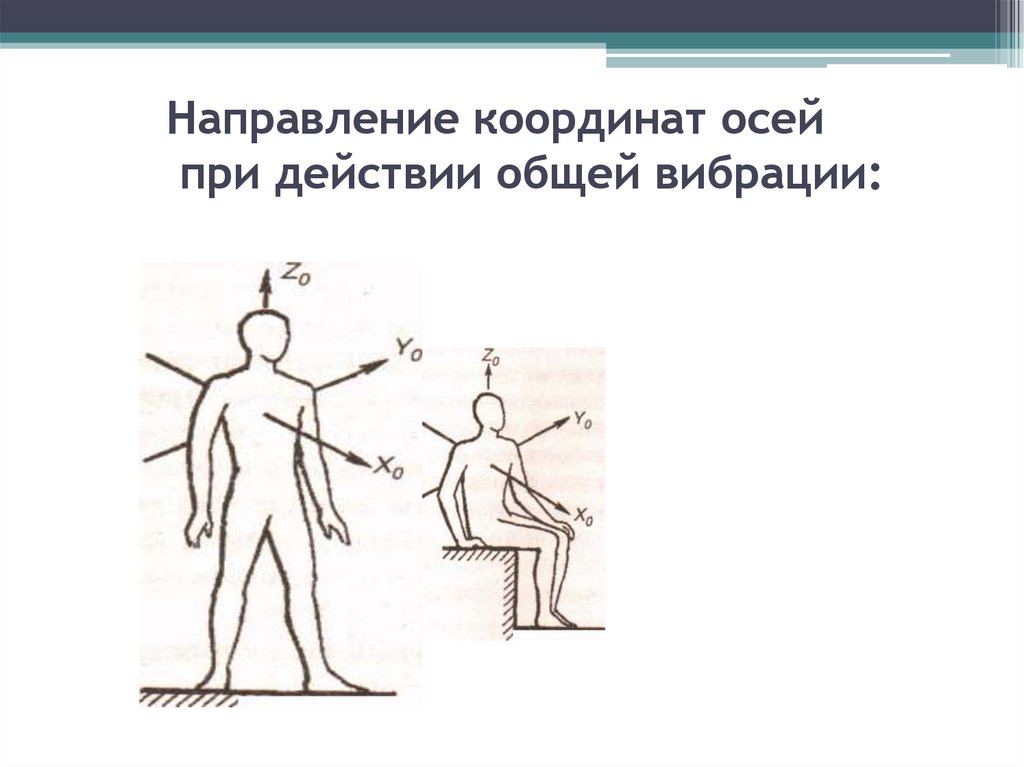 Ось действия. Направление осей при измерениях общей и локальной вибрации. Направление осей действия общей вибрации. Координатные оси при действии общей вибрации. Направление координатных осей.