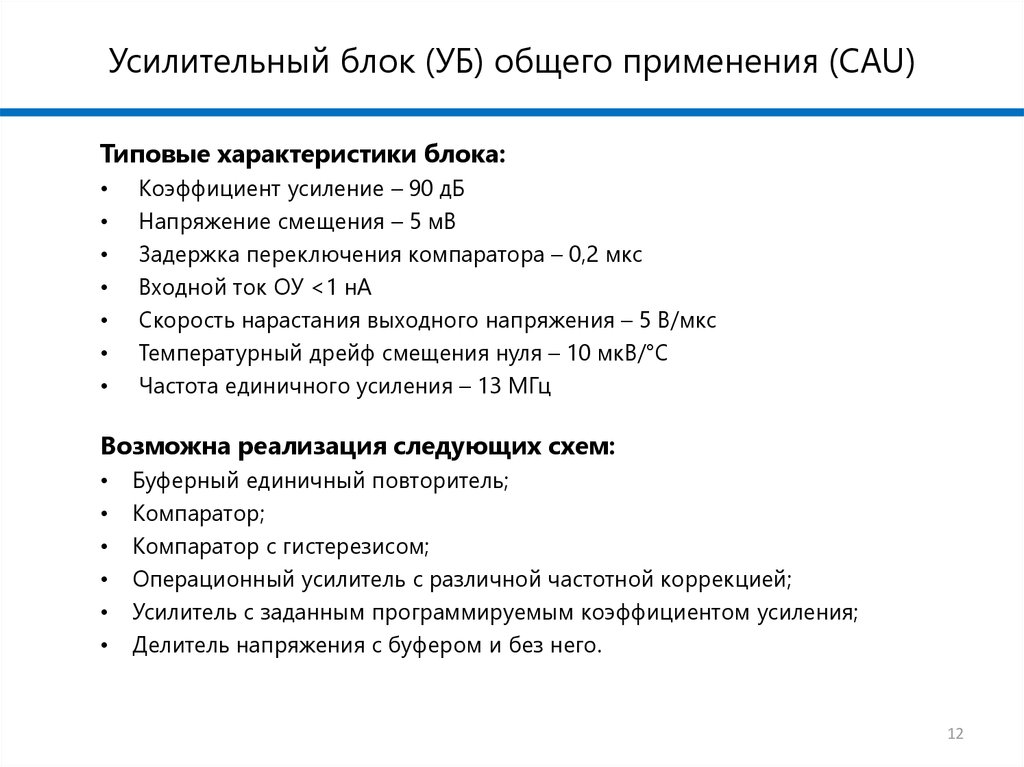 Типовые особенности проекта