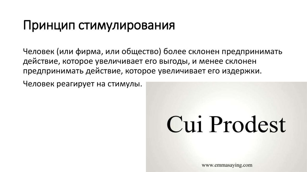 Принцип стимулирования