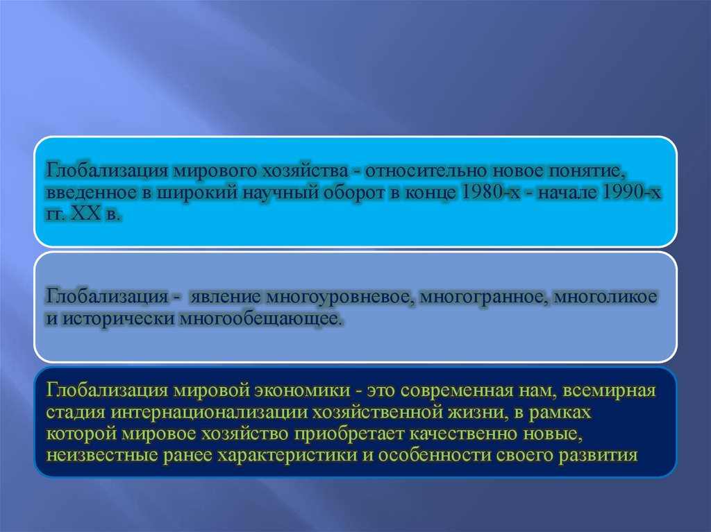 Глобализация мирового хозяйства презентация