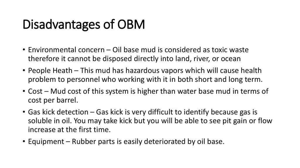 Disadvantages of OBM