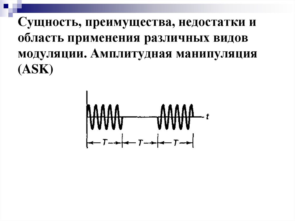 Режимы модуляции. Амплитудная модуляция в частотной области. Амплитудная телеграфия. Достоинства амплитудной модуляции. Амплитудная манипуляция.