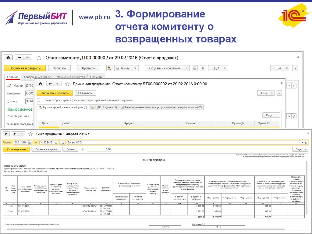 Отчет комитенту образец