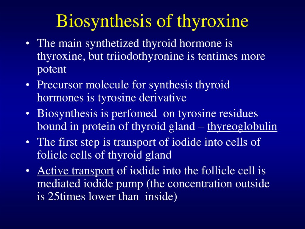 Biosynthesis of thyroxine