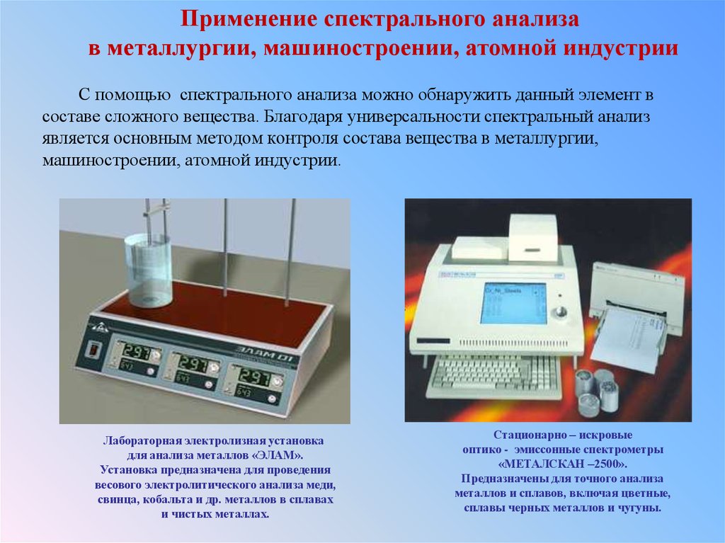 Исследование позволяющее определить. Спектральный анализ. Спектрометрический метод анализа. Спектральный анализ в металлургии. С помощью спектрального анализа.