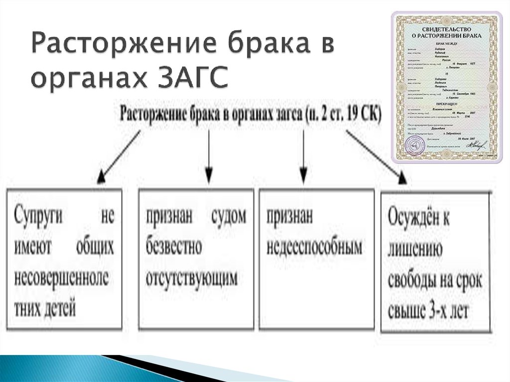 Расторжение брака схема