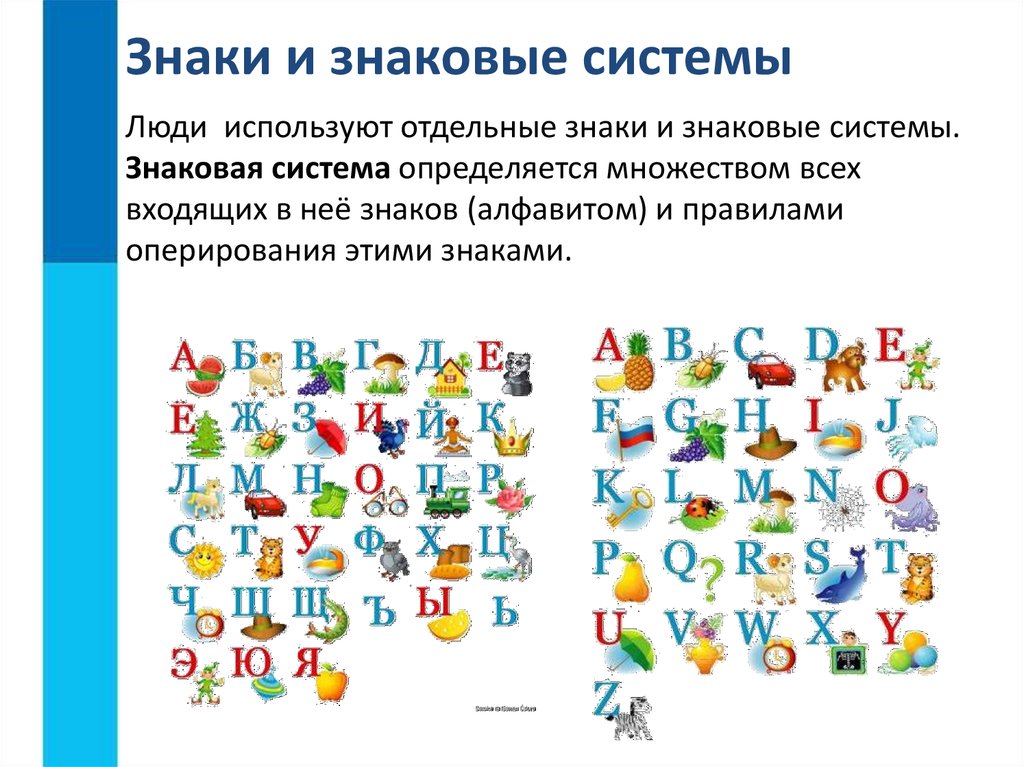 Презентация на тему представление информации сигнал знак символ