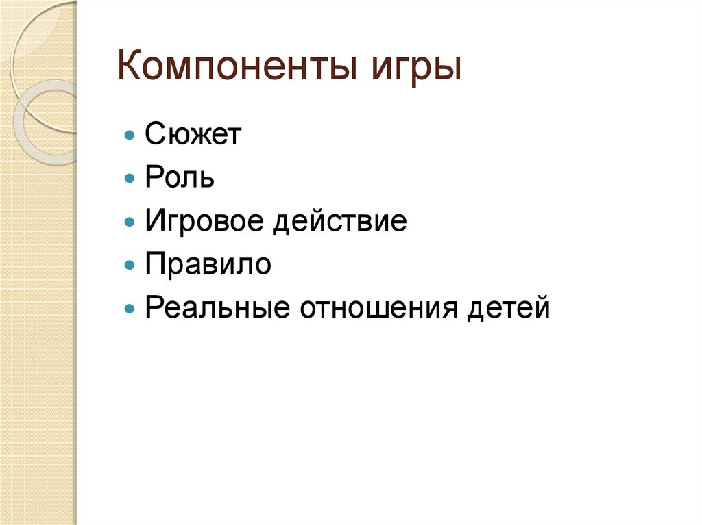 Правила сюжет. Основные компоненты игры. Основными компонентами игры как деятельности являются. Структурные компоненты игры. Основные компоненты игры как деятельности являются.