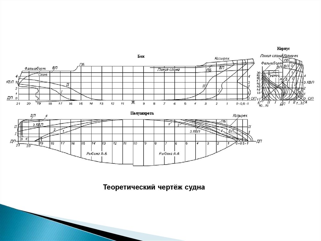 Теоретический чертеж самолета