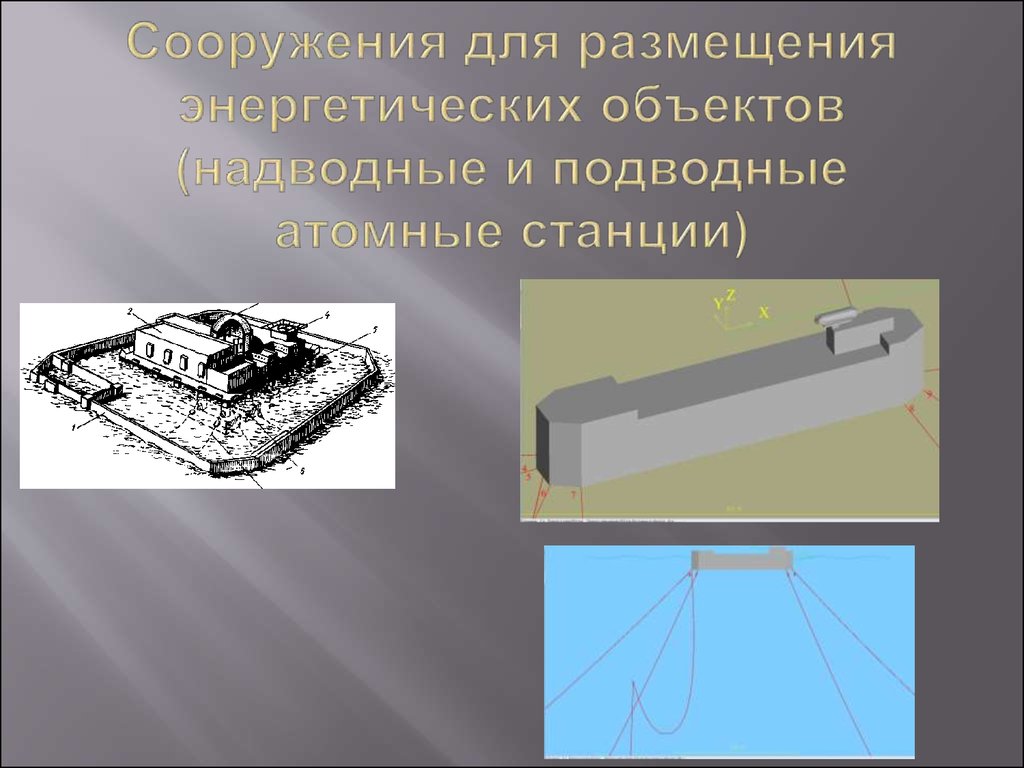 Сооружения для размещения энергетических объектов (надводные и подводные атомные станции)