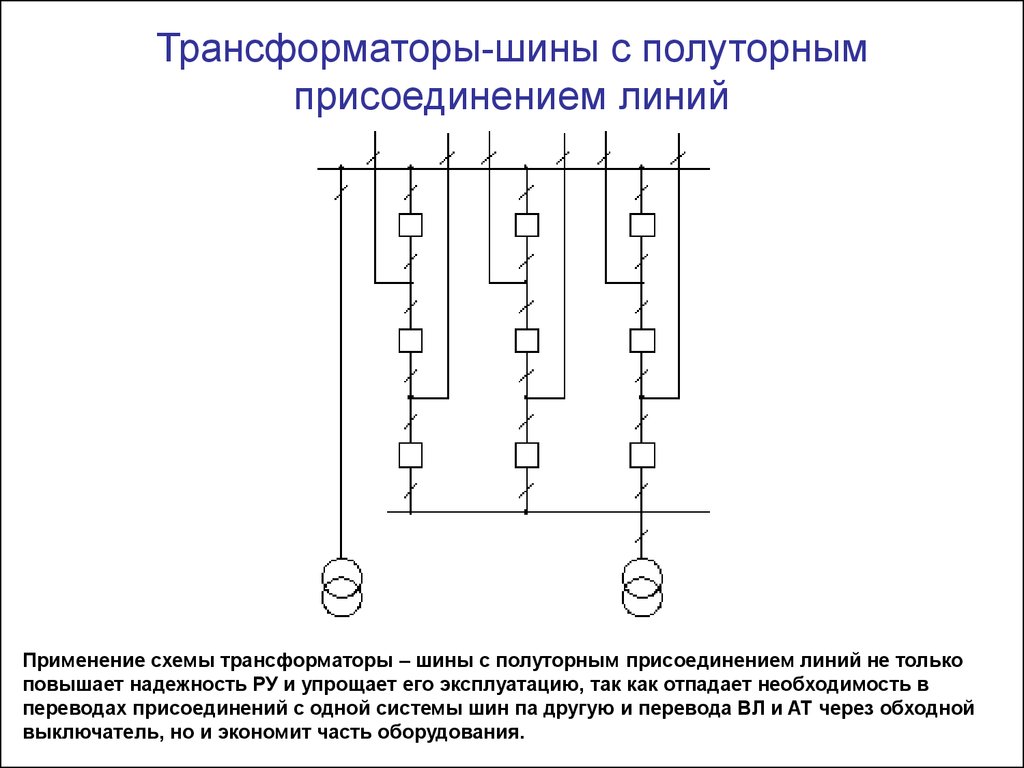 Схема линия трансформатор