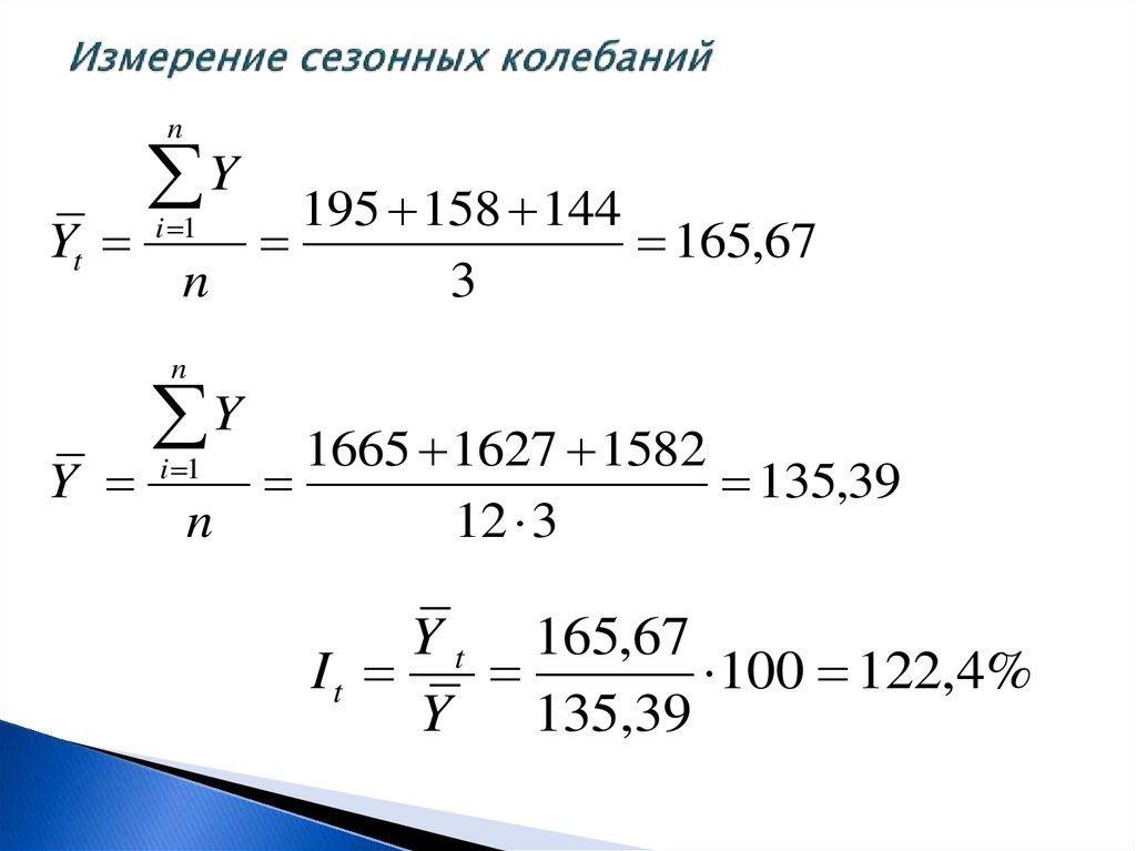 Измерение сезонных колебаний