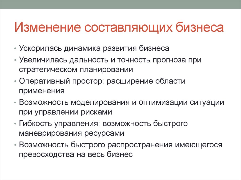 Составить смену. Изменение составляющих бизнеса. Влияние информационных систем на работу предприятий. 3 Составляющие бизнеса.