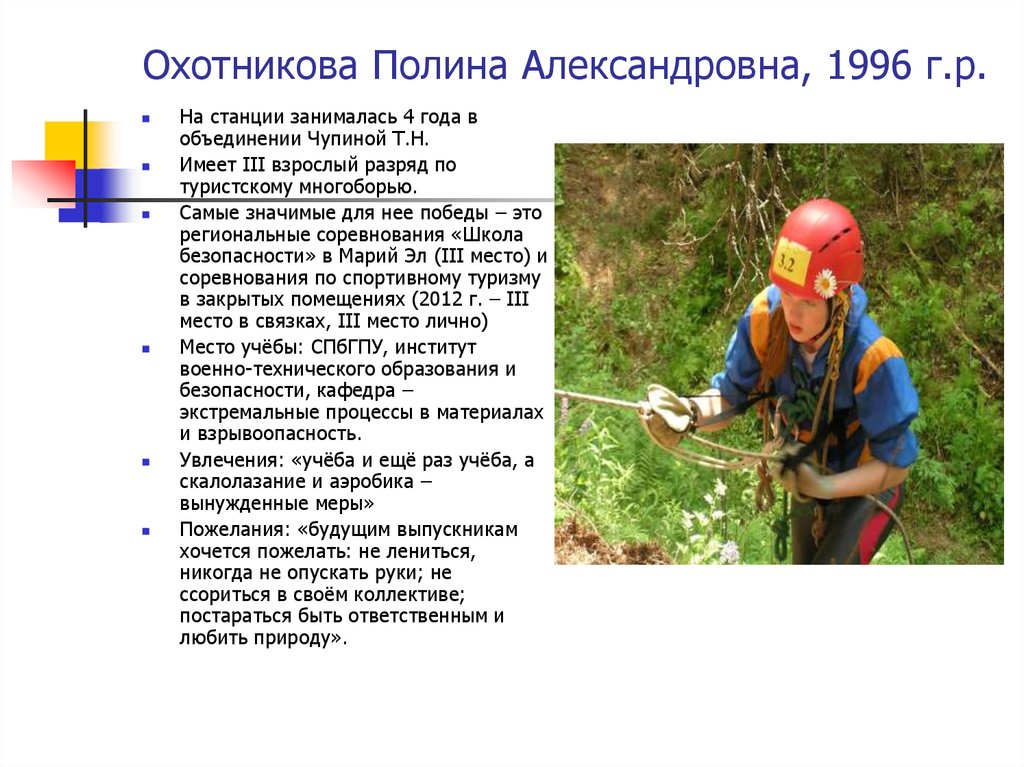 Охотникова Полина Александровна, 1996 г.р.