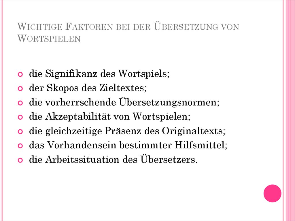 Wichtige Faktoren bei der Übersetzung von Wortspielen
