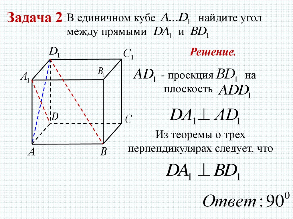 Взаимное расположение прямых куба