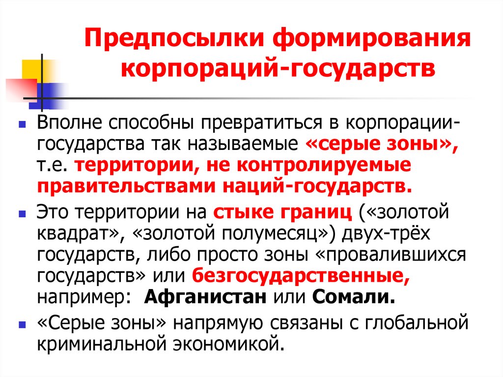 Предпосылки создания