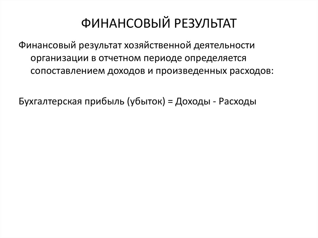 ФИНАНСОВЫЙ РЕЗУЛЬТАТ