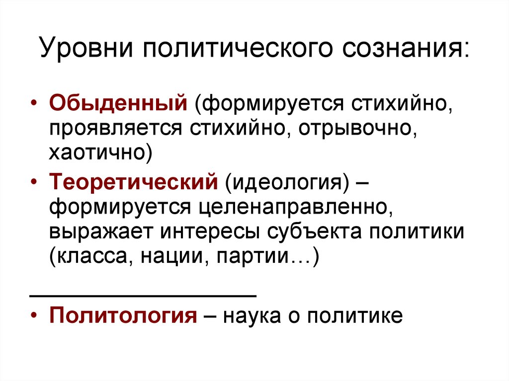 Презентация по теме политическое сознание