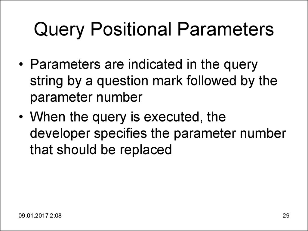 Query Positional Parameters
