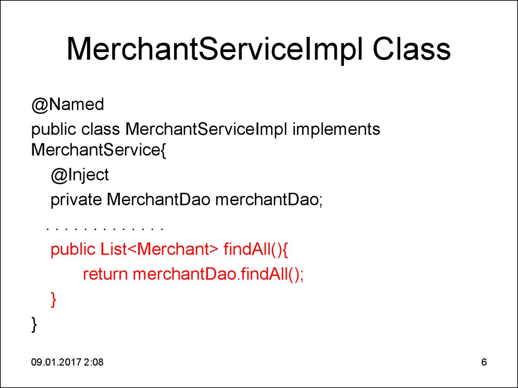MerchantServiceImpl Class
