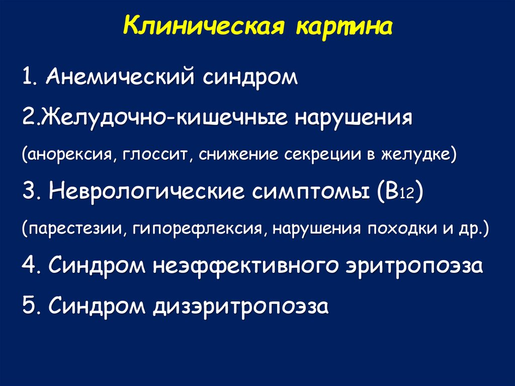 Полная клиническая картина