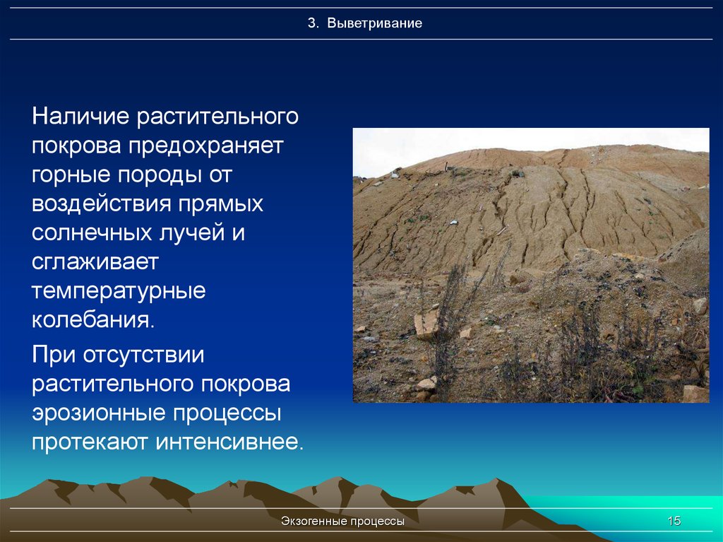 Влияние породы. Рельеф и горные породы степи. Экзогенные горные породы. Влияние горных пород. Тепловое воздействие на горные породы.