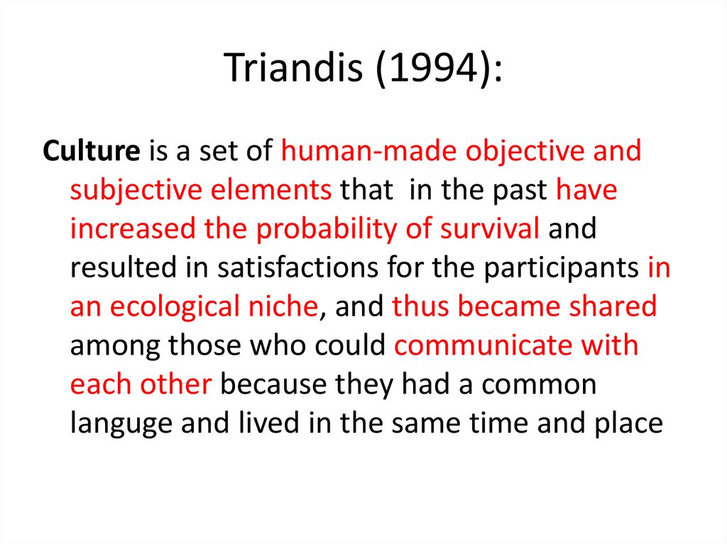 Triandis (1994):