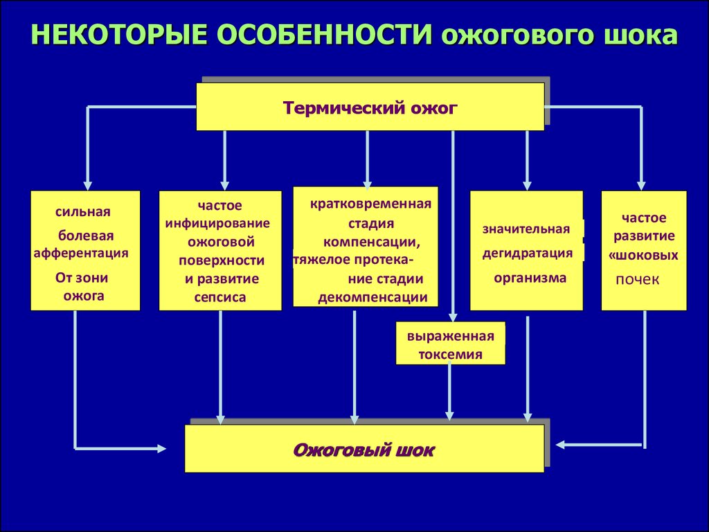 Ожоговый шок патогенез схема