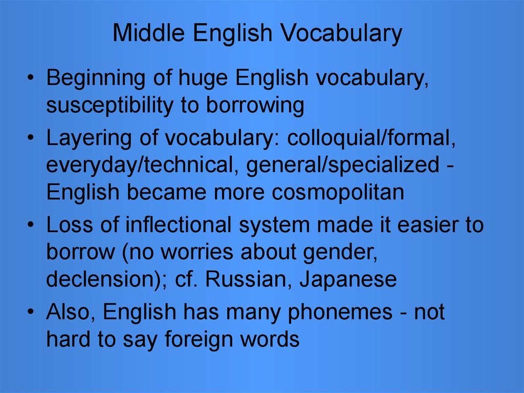 middle english word list