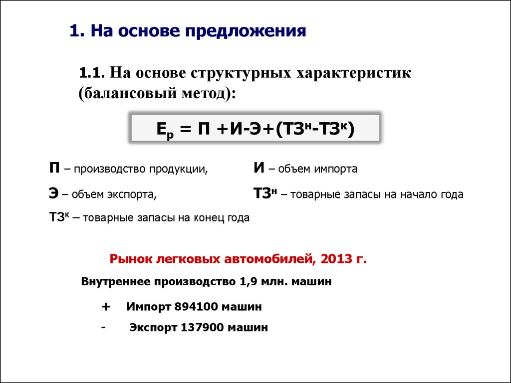 Балансовое производство. Балансовый метод оценки товарных запасов. Емкость рынка на основании его структурных характеристик. Ёмкости рынка (е) на основе его структурных характеристик. Объем экспорта на душу населения формула.