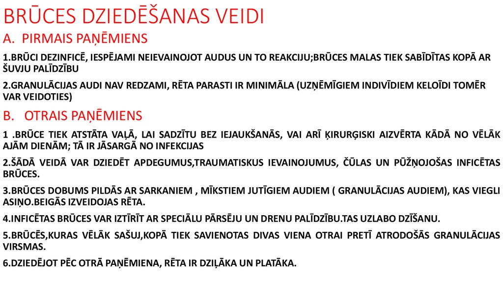 BRŪCES DZIEDĒŠANAS VEIDI