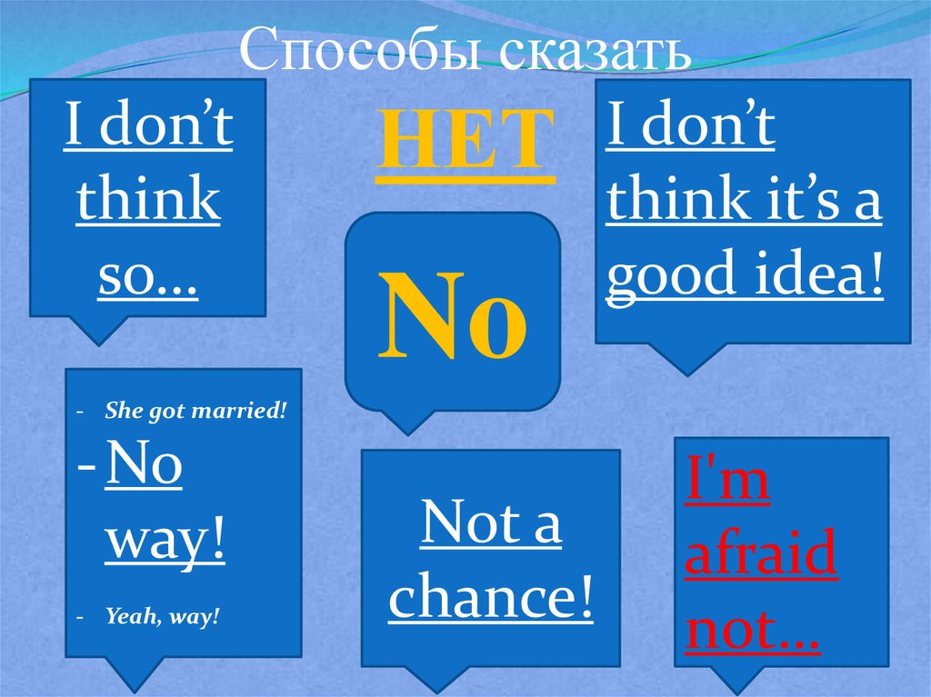 Способы сказать НЕТ