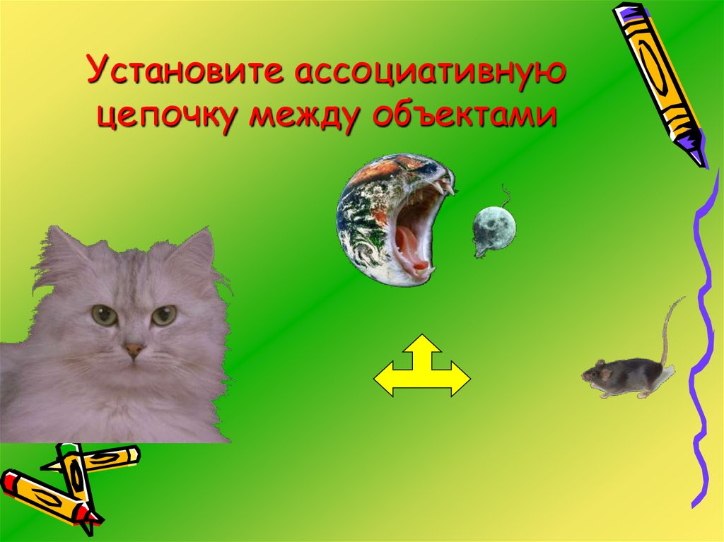 Установите ассоциативную цепочку между объектами