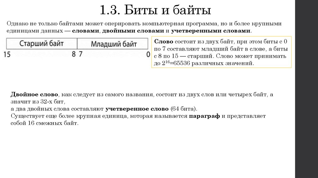 Порядок битов. Старшие и младшие биты числа. Младший байт. Младший бит числа. Старший бит.