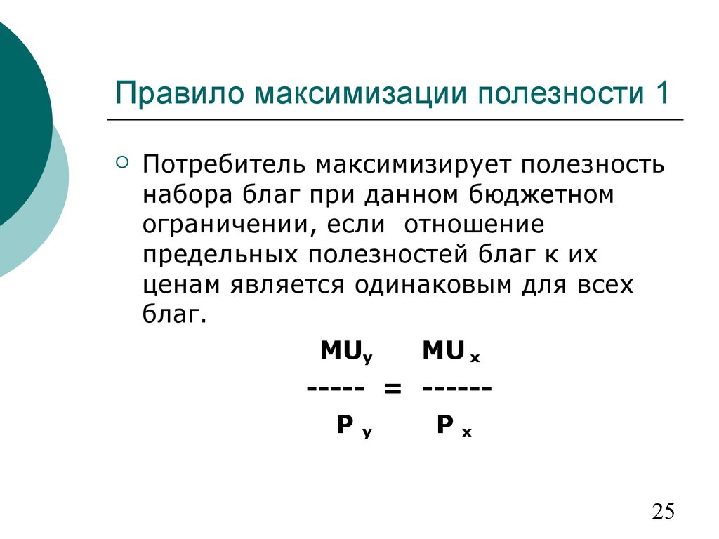 Чтобы максимизировать полезность