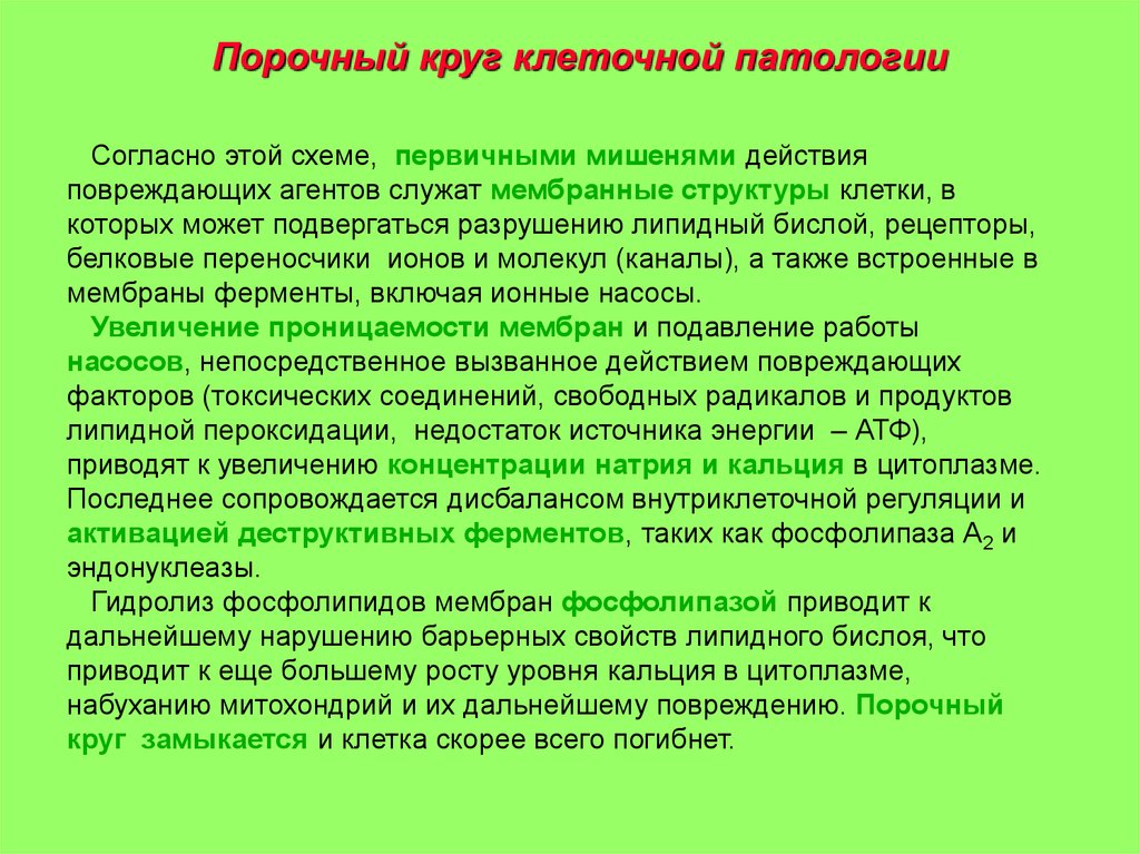 Гипоксия клеток. Схема порочного круга клеточной патологии. Порочный круг патологии клетки. Нарушение в клетках при гипоксии. Порочный круг в повреждении клетки.